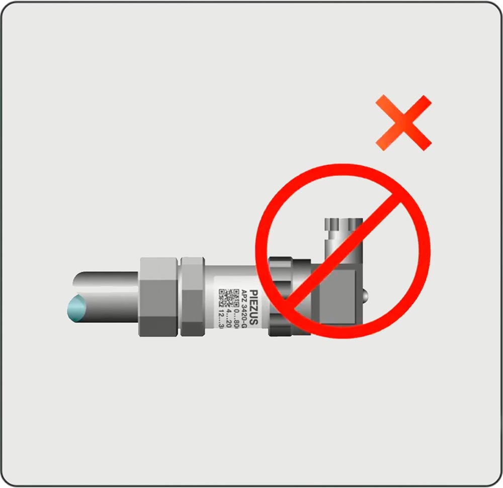 avoid mounting the transmitter with cable gland pointing upwards