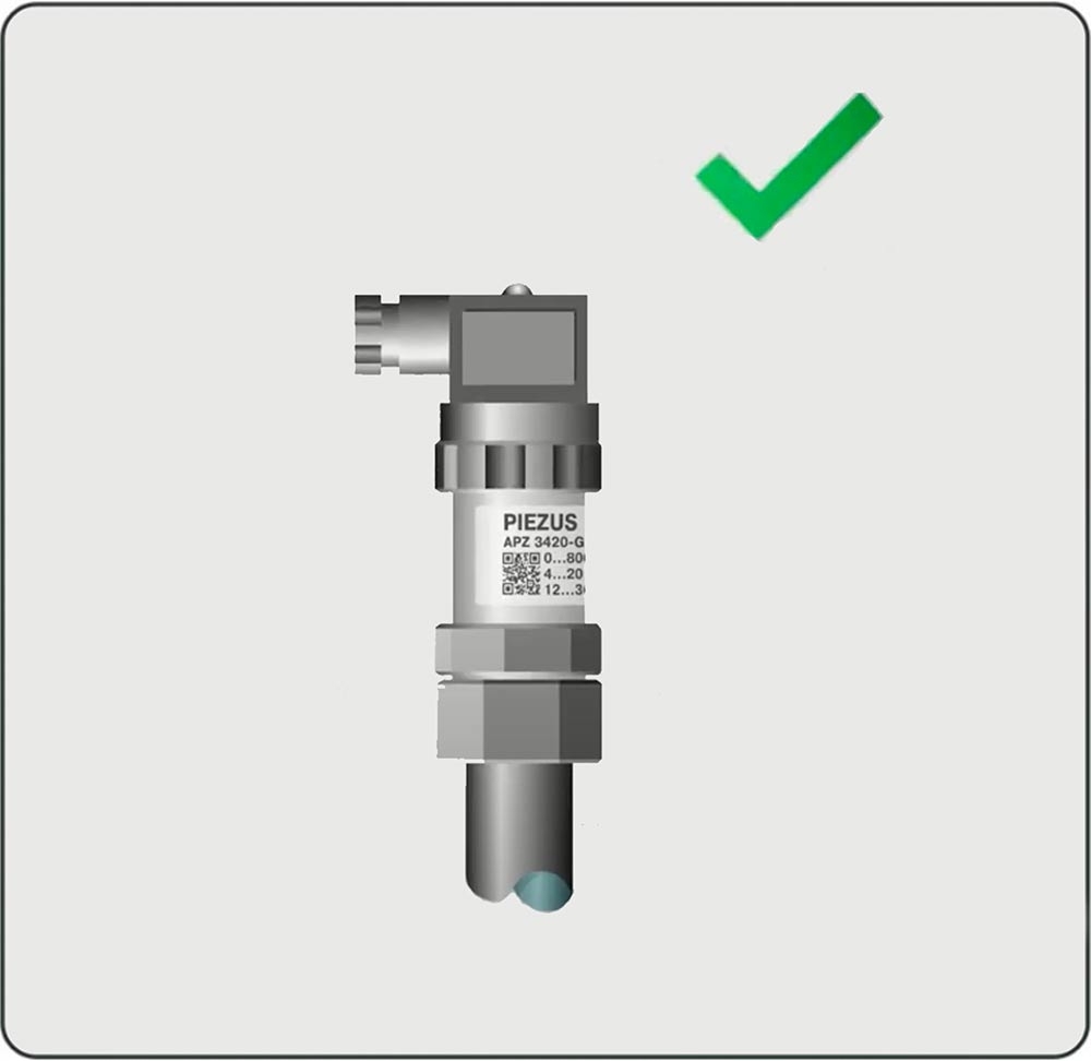 avoid mounting the transmitter with cable gland pointing upwards