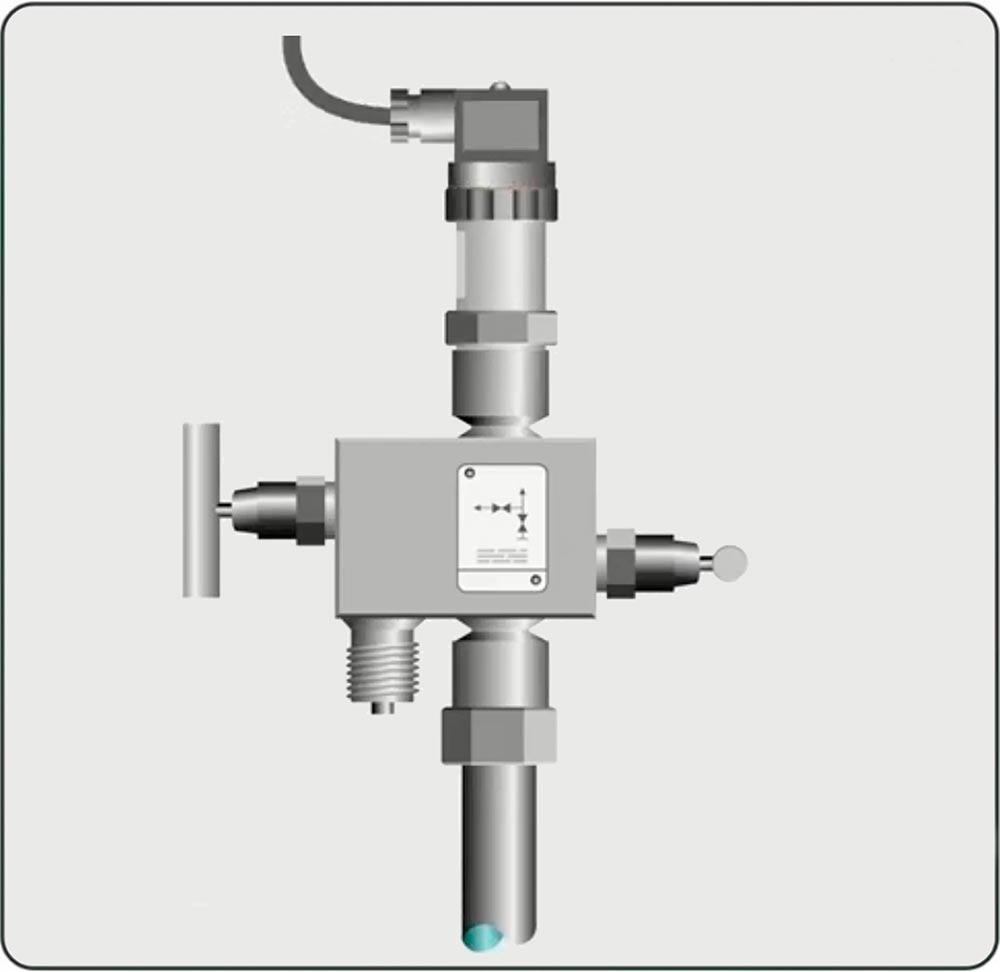 It ensures easy mounting and dismounting of the pressure transmitter with media disconnection.
