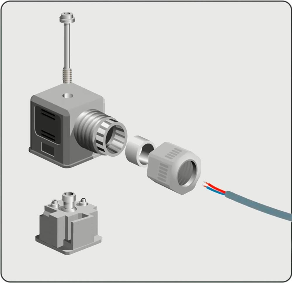 Mounting DIN 43650 connector